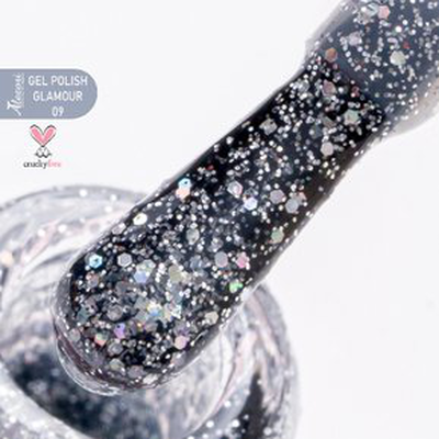 Gel polish glamour 09 (№730_glitter) 15ml.