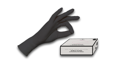 Black nitrile gloves