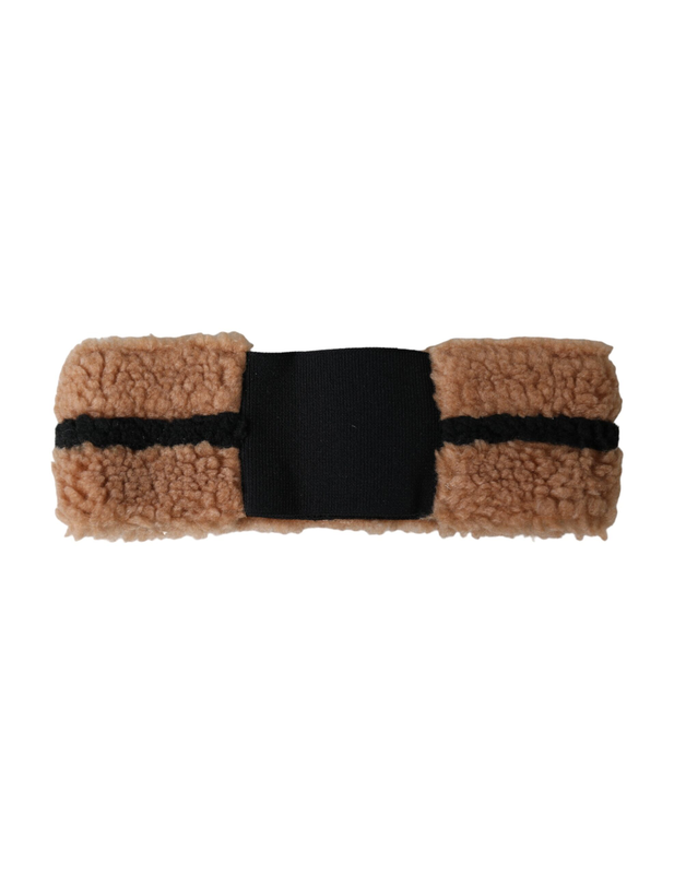 Brown black fleece wool head band hat men-null