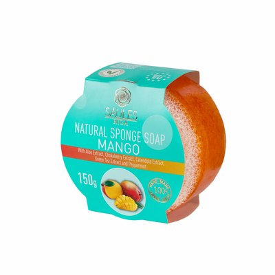 Natural sponge soap mango, , medium