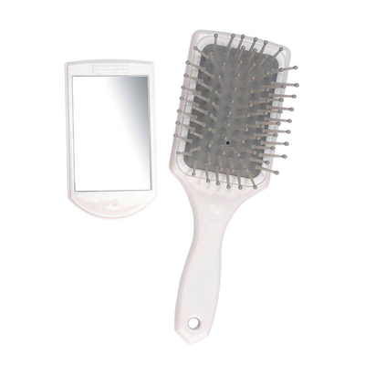 Basicare mini hair brush with detachable mirror 3231