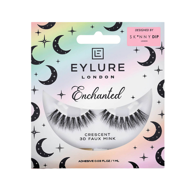 Eylure x skinnydip enchanted crescent 3d faux mink lashes 1 pair with adhesive 1ml, , medium