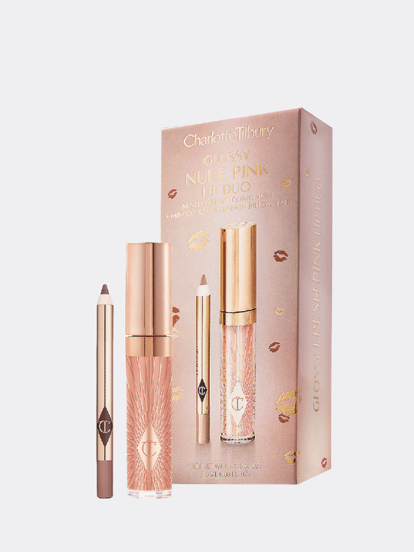 Charlotte tilbury glossy nude pink lip duo, , medium-null