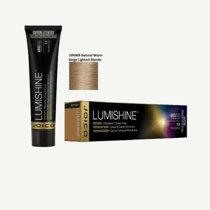 Joico lumishine permanent creme color 10nwb natural warm beige lightest blonde, , medium-null