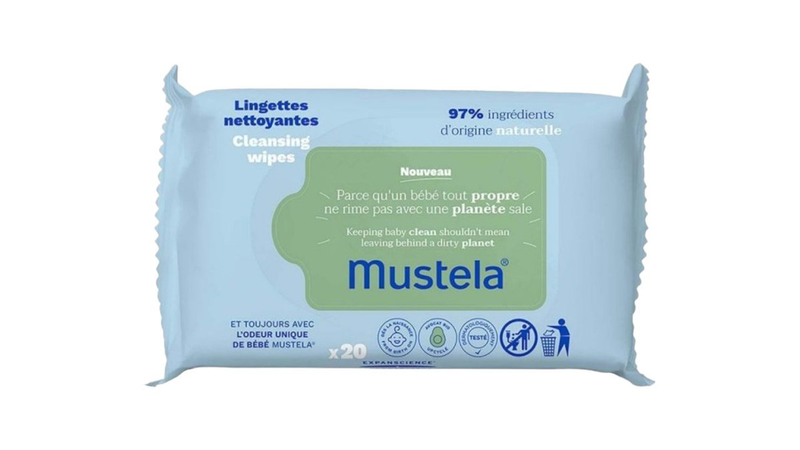 Mustela clean wipes normal skin 2+1 blue wipes, , medium-null