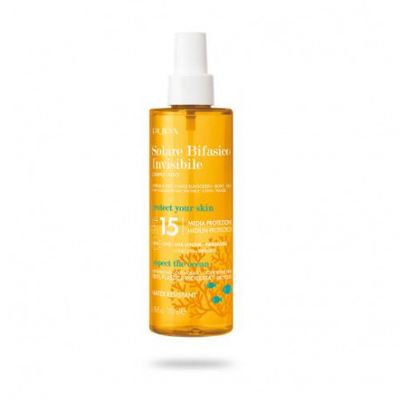Invisible two-phase sunscreen body-face SPF15, , medium
