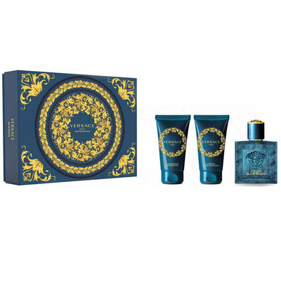 Versace eros eau de toilette 50ml + after shave balm 50ml + showergel 50ml set, , medium