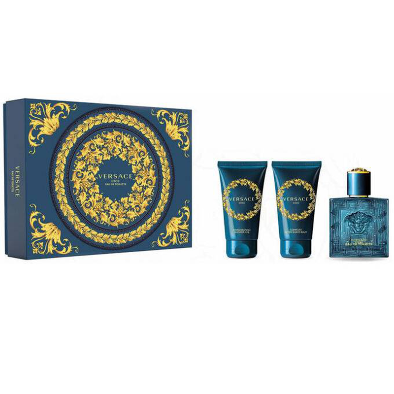 Versace eros eau de toilette 50ml + after shave balm 50ml + showergel 50ml set-null