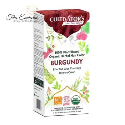 Organic herbal hair color burgundy, 100 g, cultivators