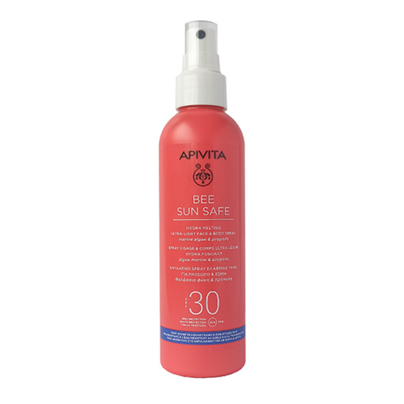 Apivita bee sun safe light texture moisturizing spray for face & body SPF30 200ml image number null