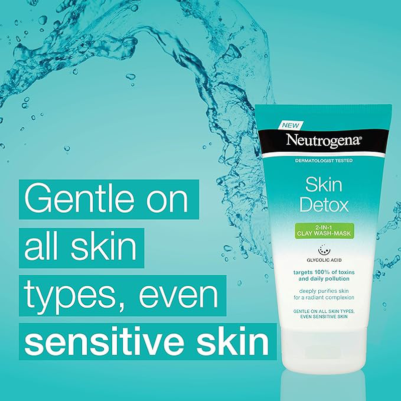 Neutrogena skin detox 2 in 1 clay wash mask x 150ml image number null