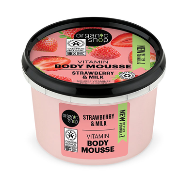 Body mousse strawberry & milk vitamin, , medium