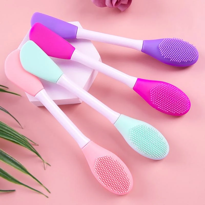 Silicone face mask brush & scrubber dual-ended tool, , medium image number null