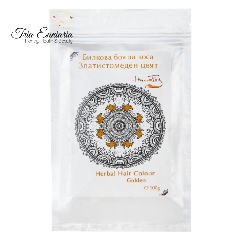 Herbal hair colour golden, 100 g, hennafox, , medium image number null