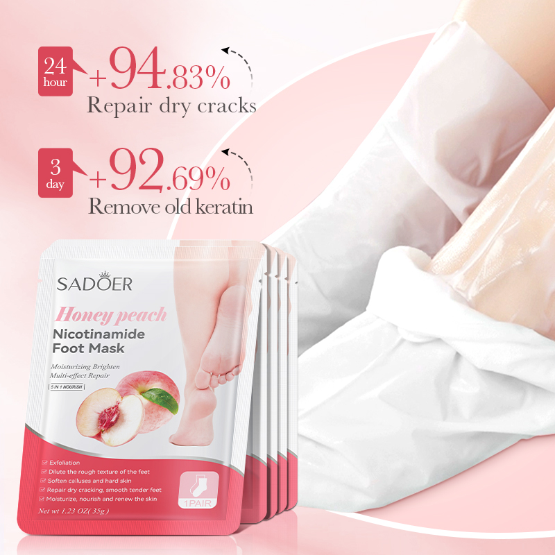 Sadoer honey peach nicotinamide foot mask, , medium image number null