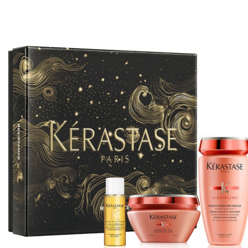 K&eacute;rastase discipline set(shampoo no sulfates 250ml,mask 200ml,elixir ultime15ml, , medium-null