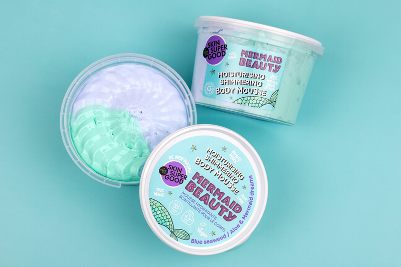 Set mermaid beauty miraculous glow body shower gel & shimmering body mousse, , medium-null