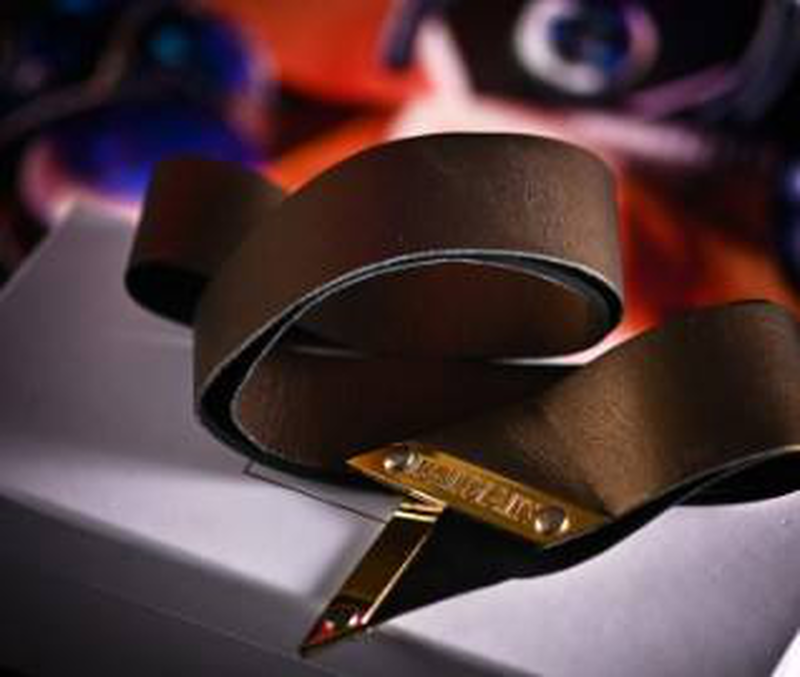 Balmain Genuine leather headband bronze, , medium image number null