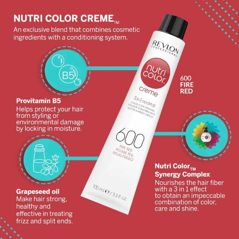 Revlon professional nutri color creme 600 fire red image number null