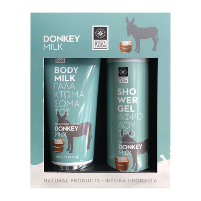 Bodyfarm donkey milk shower gel 250ml + body milk 200ml gift set