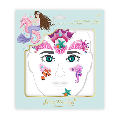 Mermaid seahorse face stickers, , medium