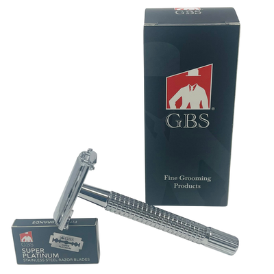 Gbs butterfly double edge (safety) razor stainless + blades, , medium