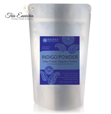 Henna for hair powder indigo, 100 gr, radika, , medium