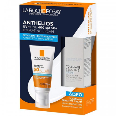 La roche posay | promo anthelios SPF50 uvmune 400 hydrating cream 50ml & &delta;ώ&rho;&omicron; toleriane sensitive moisturiser cream 15ml | 1&sigma;&epsilon;&tau;, , medium