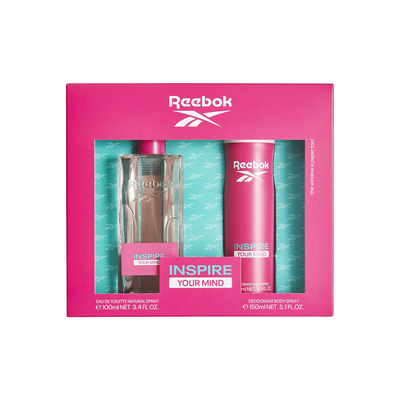 Reebok inspire your mind for her eau de toilette 100ml + deodorant 150ml gift set, , medium
