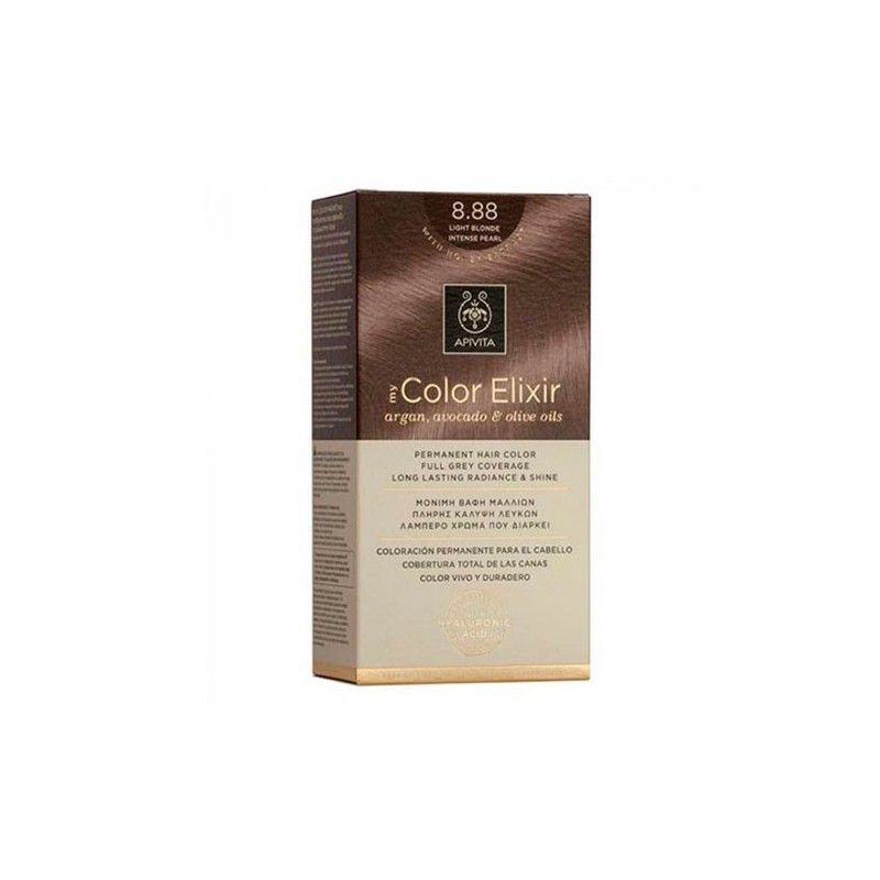 Apivita color elixir 8.88 light blond intense pearl hair colour 50ml+75ml+15ml, , medium-null
