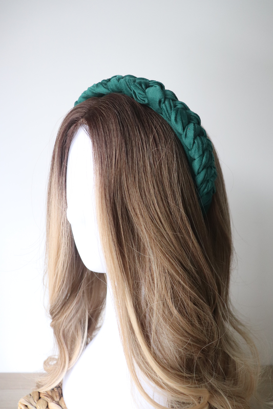 Veil braided velvet headband, , medium-null
