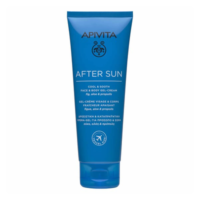 Apivita after sun cool and sooth face and body gel-cream travel size 100 ml, , medium