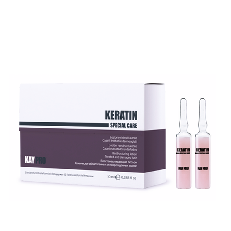 Kaypro restructuring lotion with keratin treated and damaged hair - 12 ampoules x 10ml, , medium-null