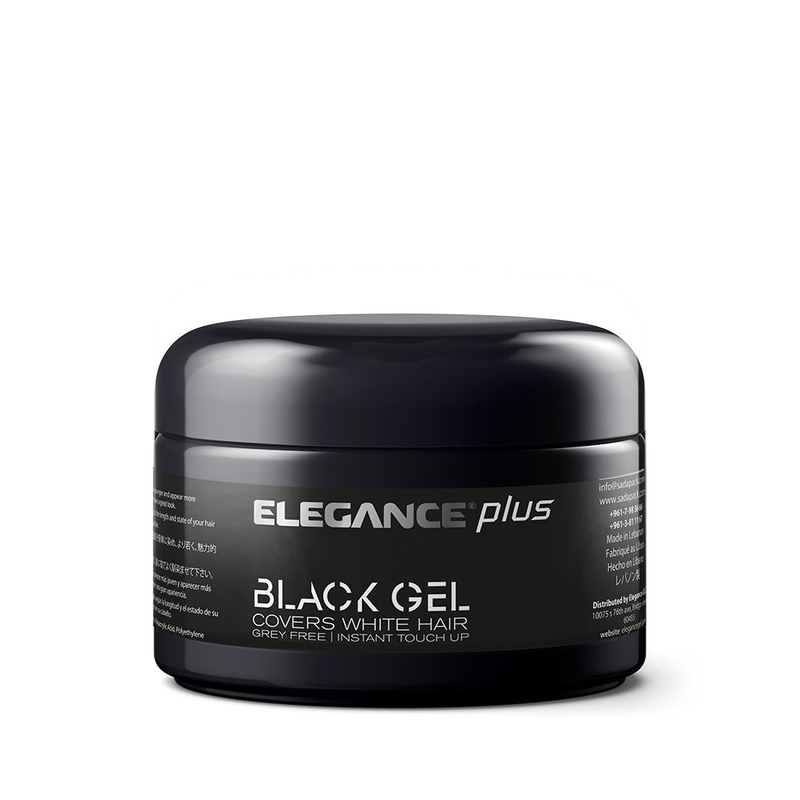 Product image: Elegance gel plus black hair gel cover white hair strong hold - 100ml, , medium-null