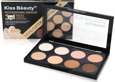 Kiss beauty highlighter and contour 3 in 1, , medium