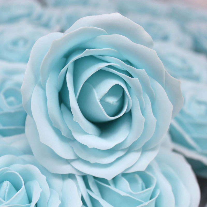 Soap flower baby blue lrg rose, , medium-null