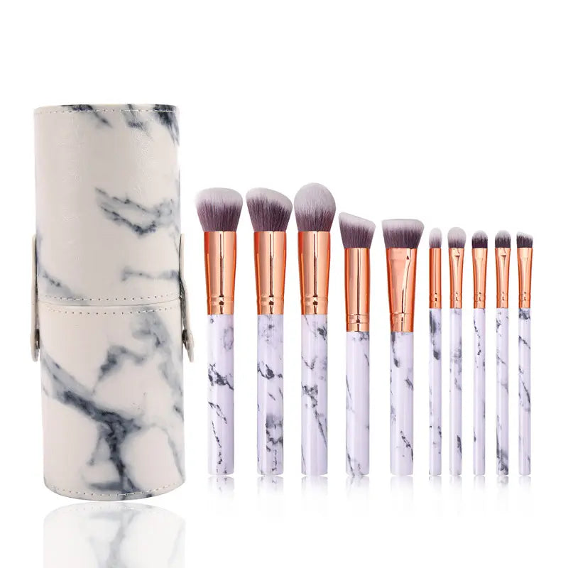Σετ πινέλα μακιγιάζ 10 τεμαχίων με θήκη πολυτελείας-null