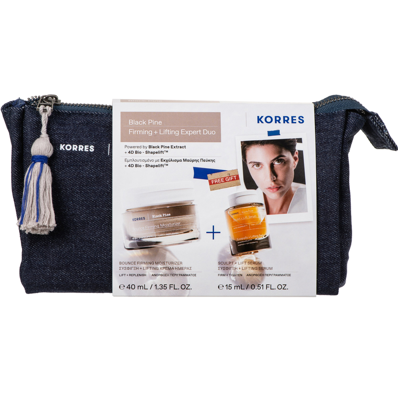 Korres black pine firming+ lifting expert duo set bag 2s, , medium-null