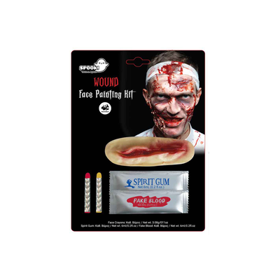 Make up scar kit latex cut with fake blood, , medium