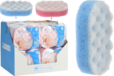 Bath sponge set 2pcs 2 assorted colors, , medium