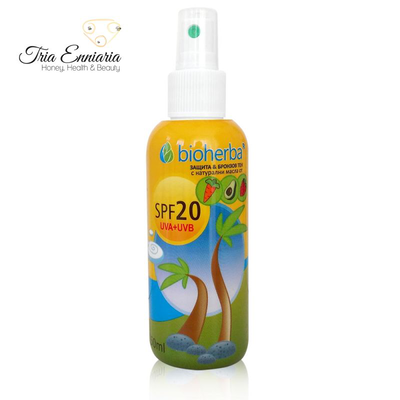 Sunscreen face and body oil, SPF 20, 150 ml, bioherba