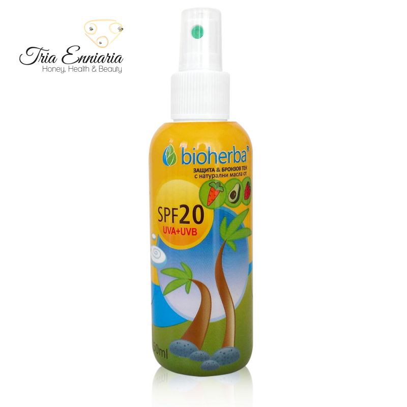 Sunscreen face and body oil, SPF 20, 150 ml, bioherba, , medium image number null