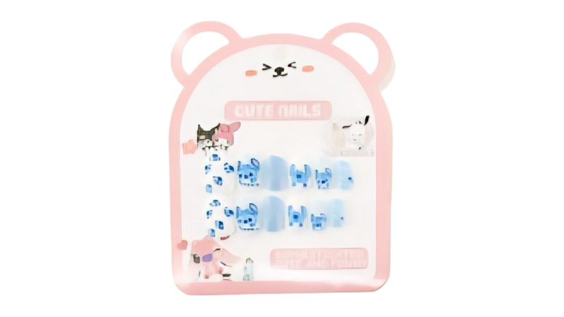 Kuromi fake nails set – pink kawaii nail art for kids & teens, , medium-null