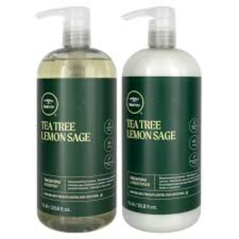 Paul mitchell tea tree lemon sage thickening shampoo & conditioner 1 litre duo, , medium-null