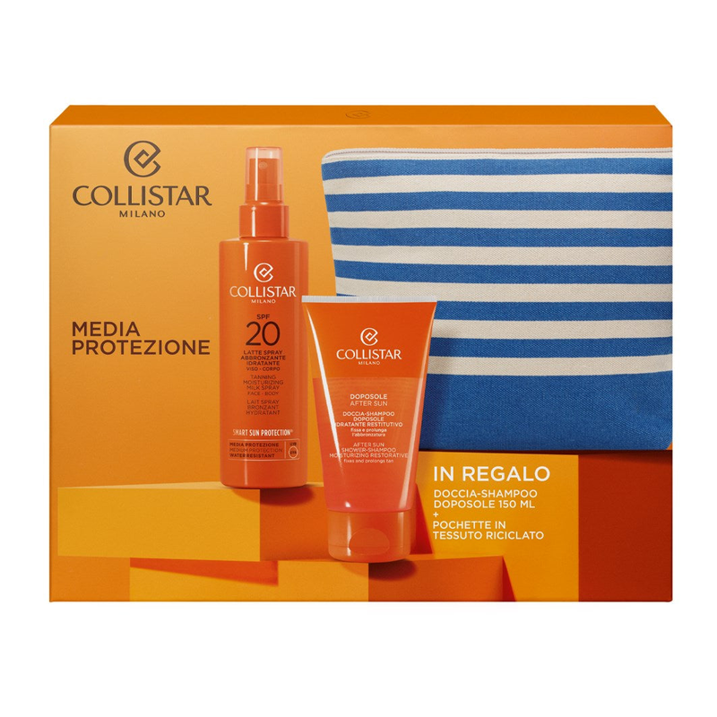 Product image: Collistar sun tanning moisturizing milk spray SPF20 200ml + after sun shower shampoo 150ml-null