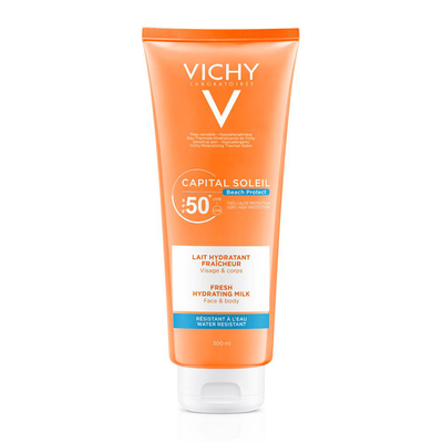 Vichy capital soleil fresh hydrating milk, face& body SPF50 300ml