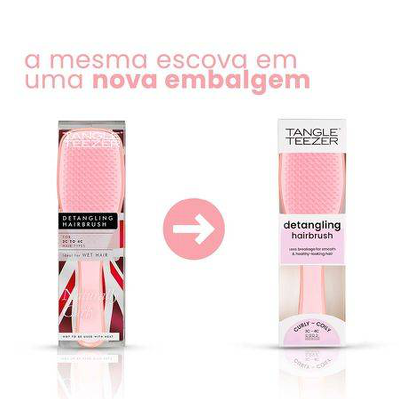 Tangle teezer the ultimate detangler naturally cur, hair brush curlypink, , medium-null