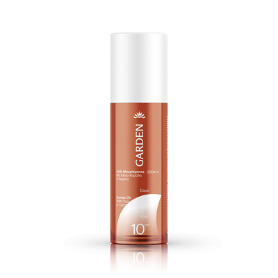 Garden suntan oil with coconut & carrot oil SPF10 200ml, , medium