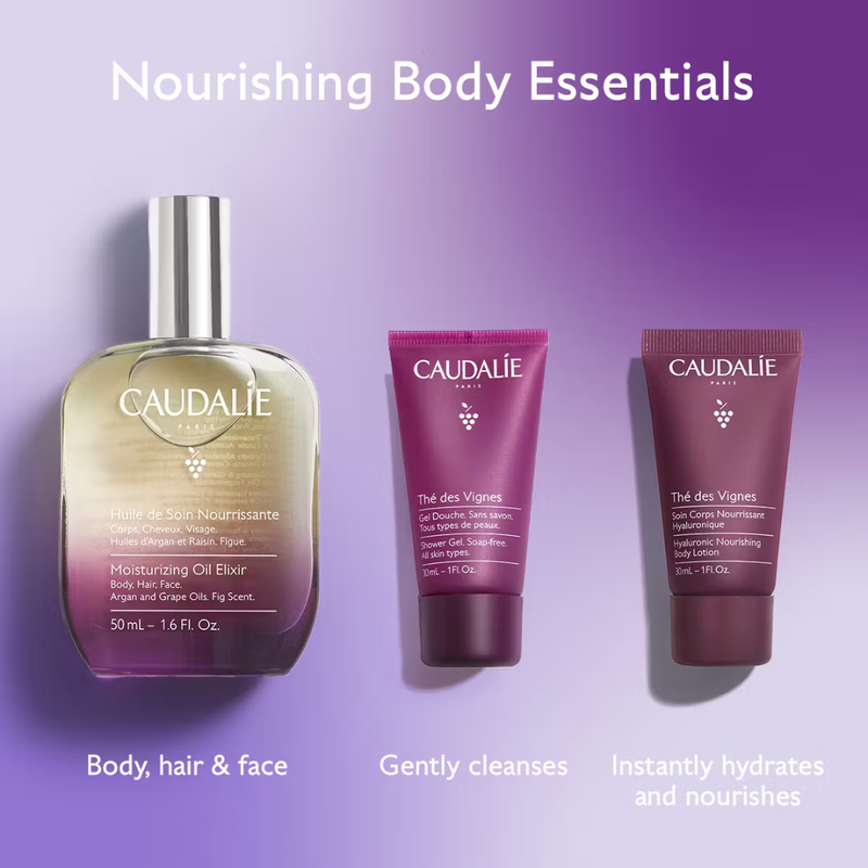 Caudalie fig moisturizing oil elixir gift set, , medium-null