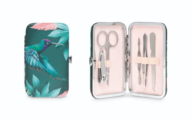 Product image: Manicure set in pu pouch with botanical design 5-pieces, , medium-null